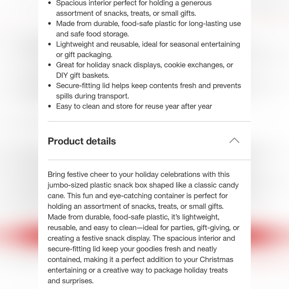 COOK WITH COLOR NWT Food Gifting Box Candy Cane - Picture 4 of 5